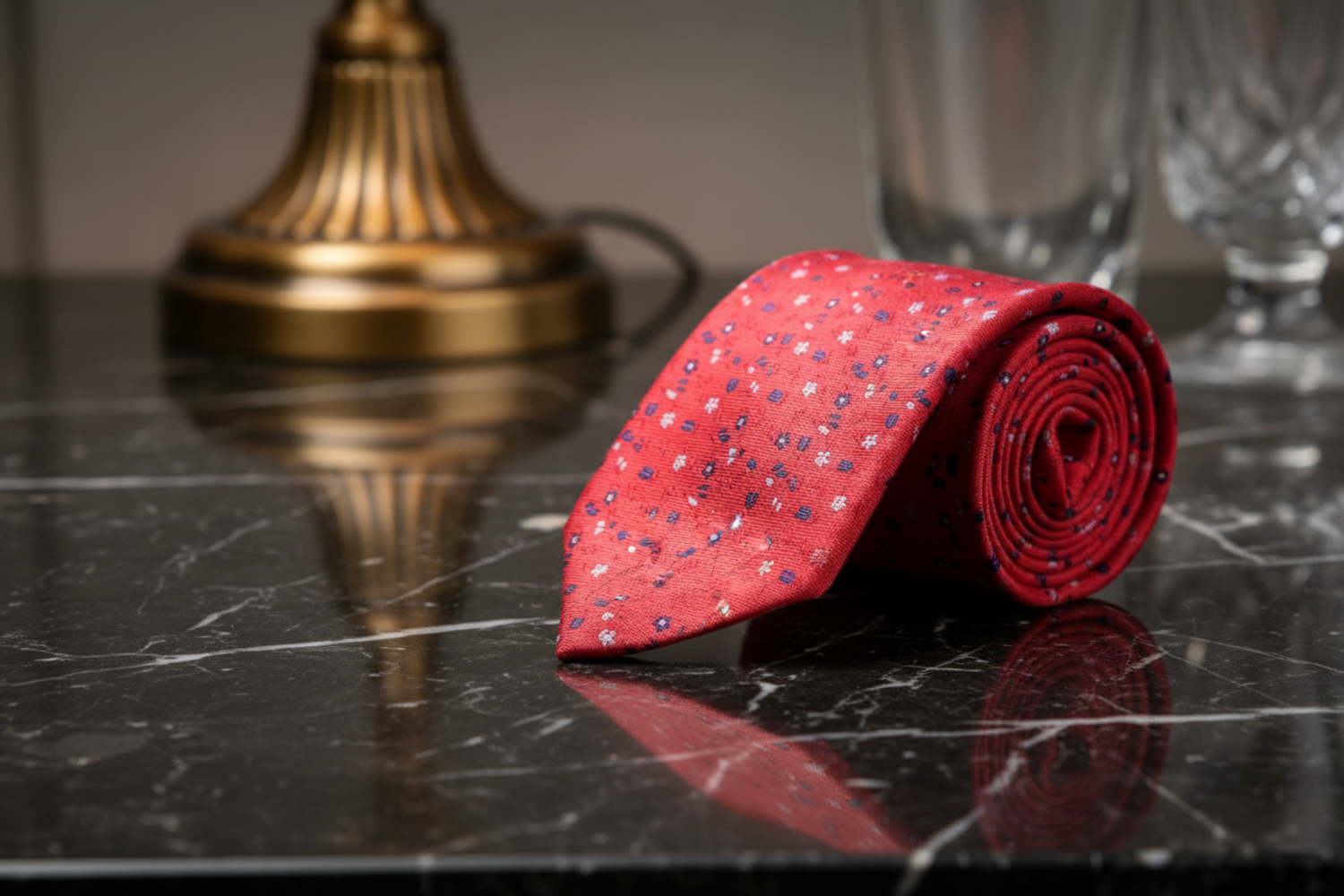 Red Floral Tie 
