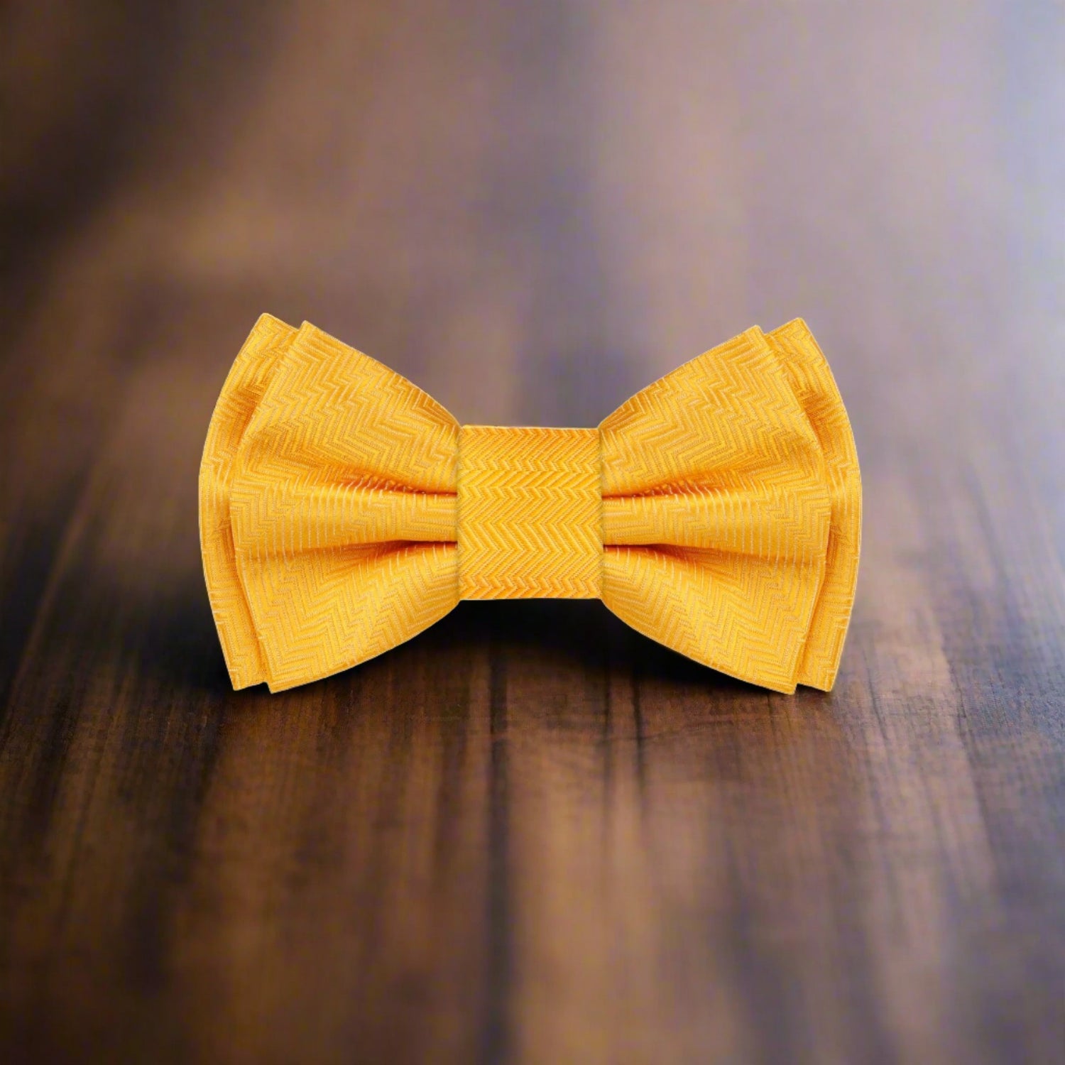 A Tuscany Yellow Solid Pattern Bow Tie 
