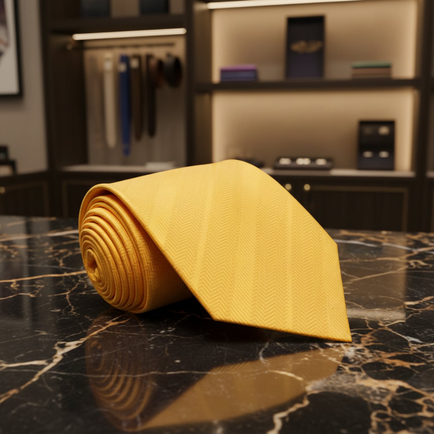 Tuscany Yellow Solid Necktie  