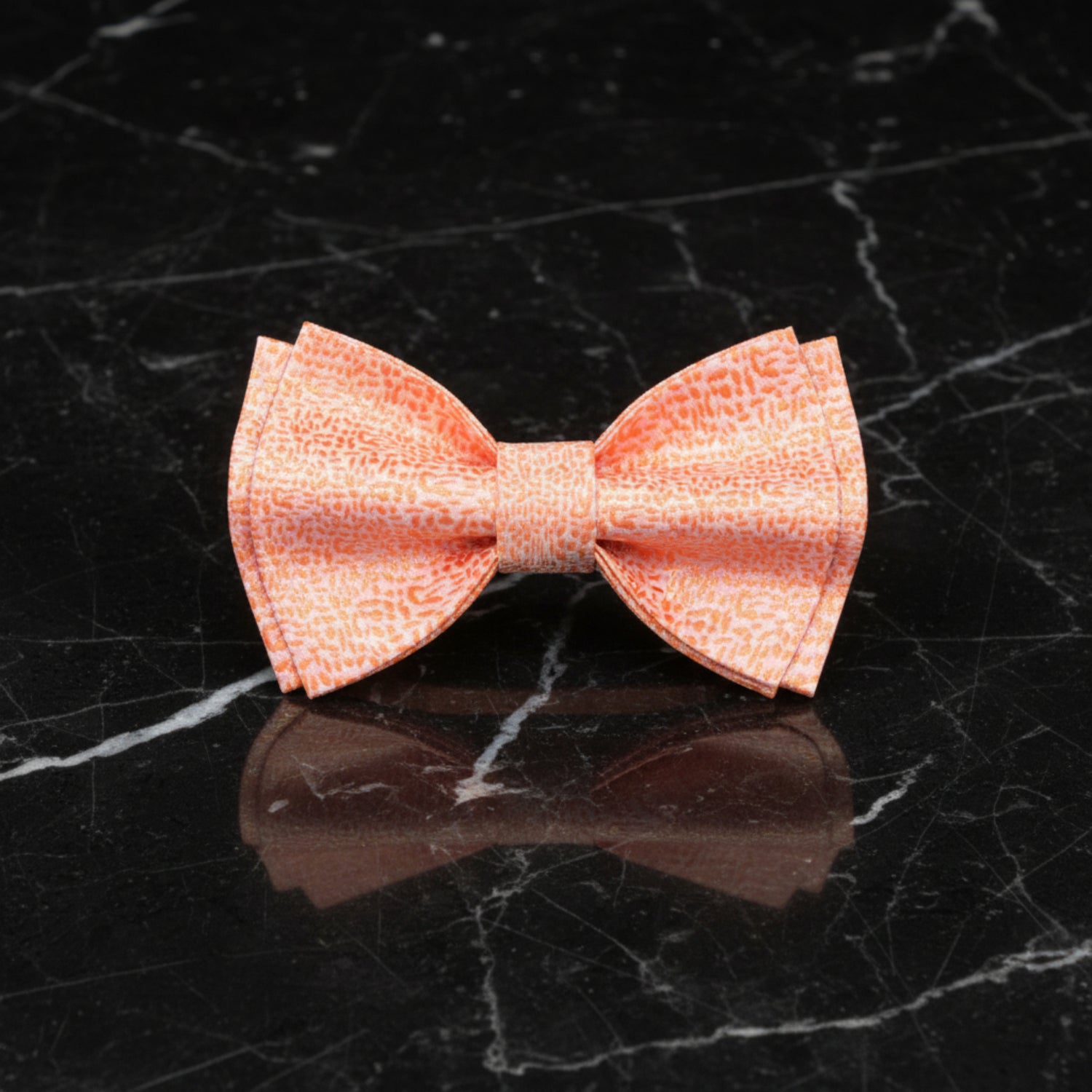 Coral Shimmer Bow Tie