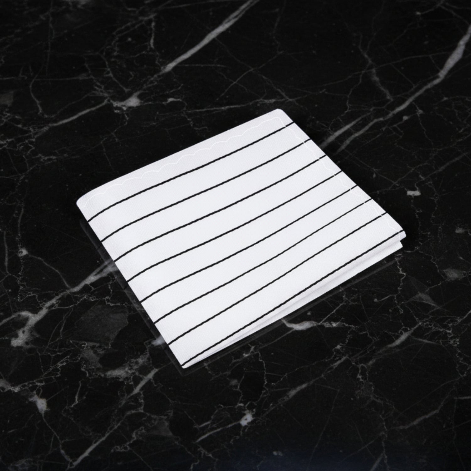 White with Black Stripe Square