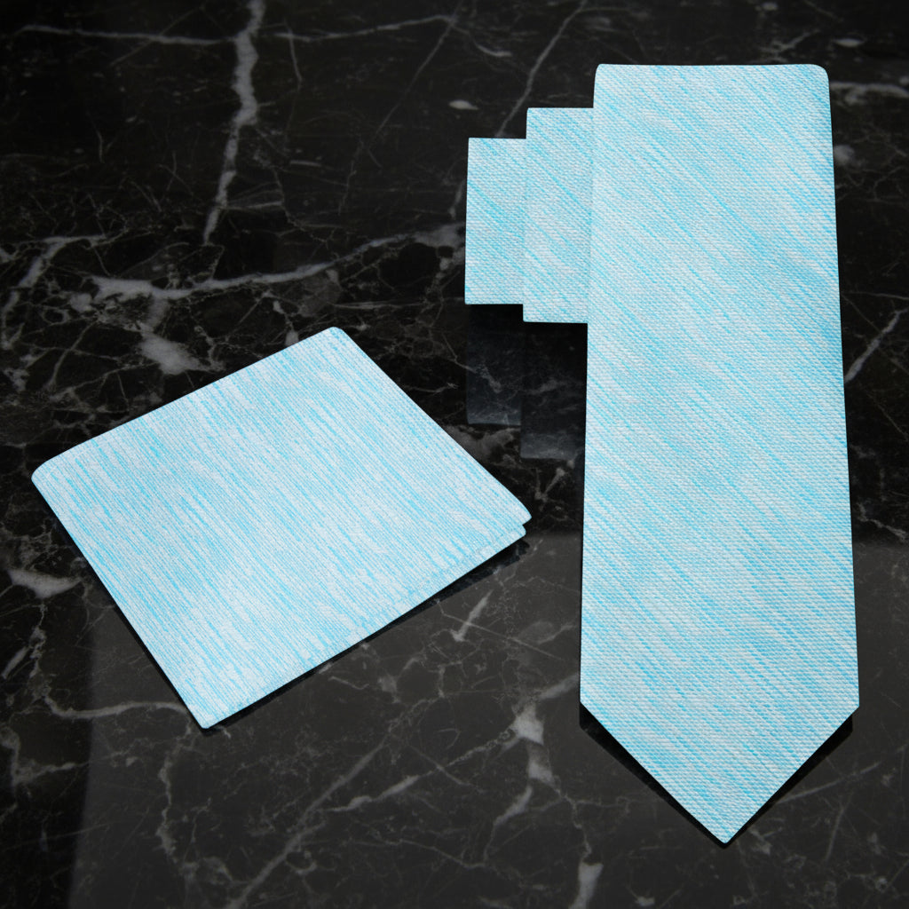 Alt: Blue White Lined Necktie and Square