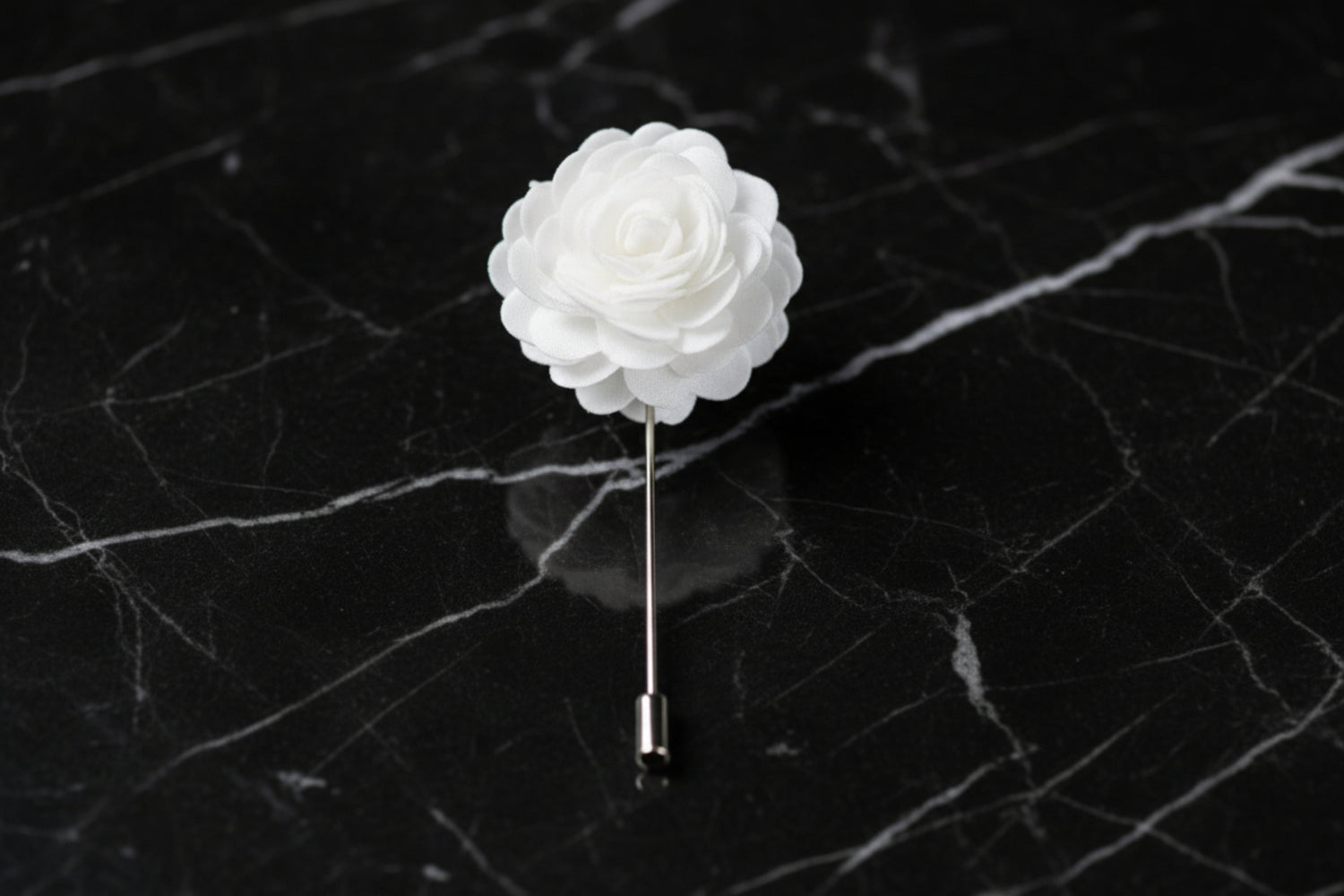 A Solid White Lapel Flower||White