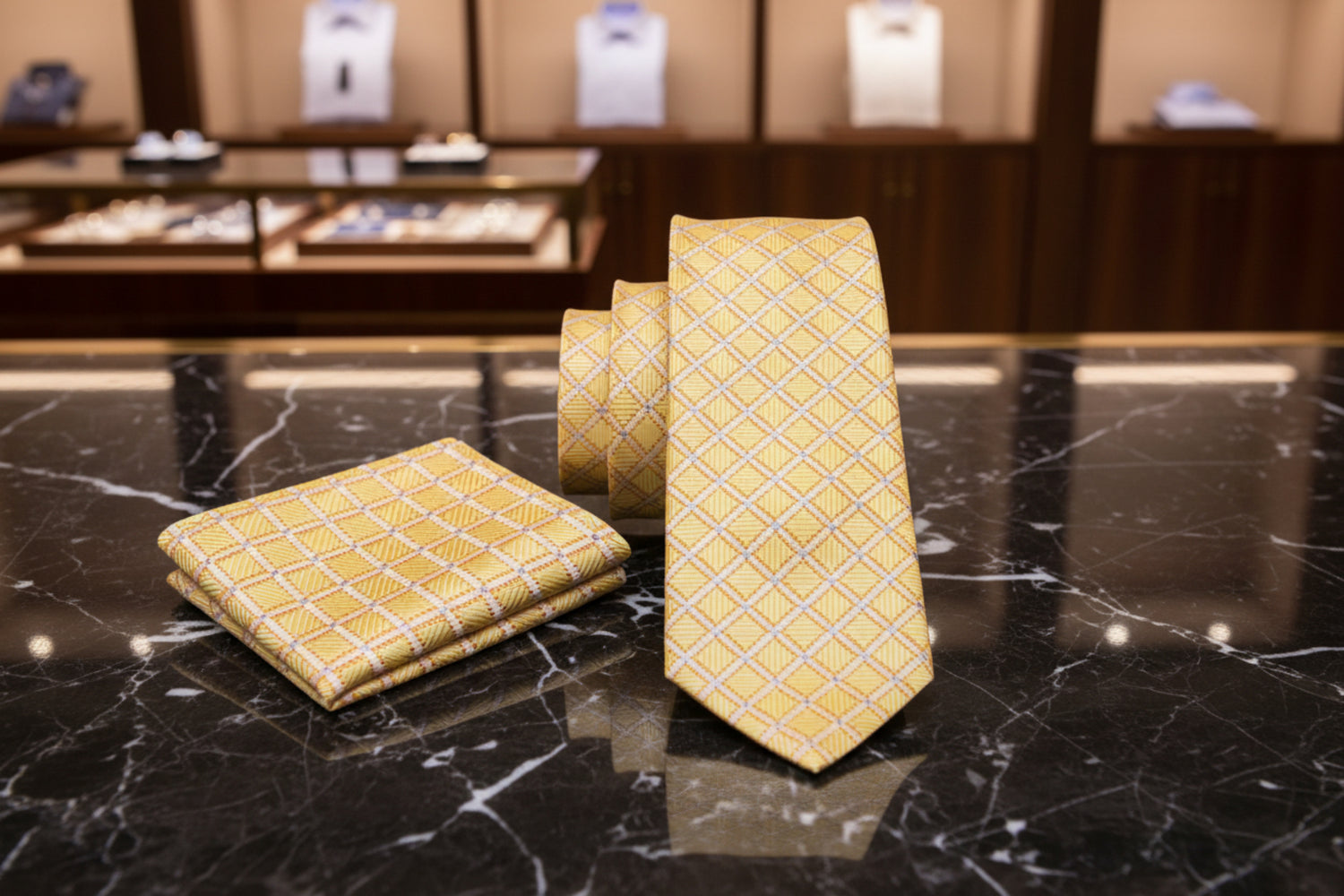 Alt Gold Silver Tie and Square