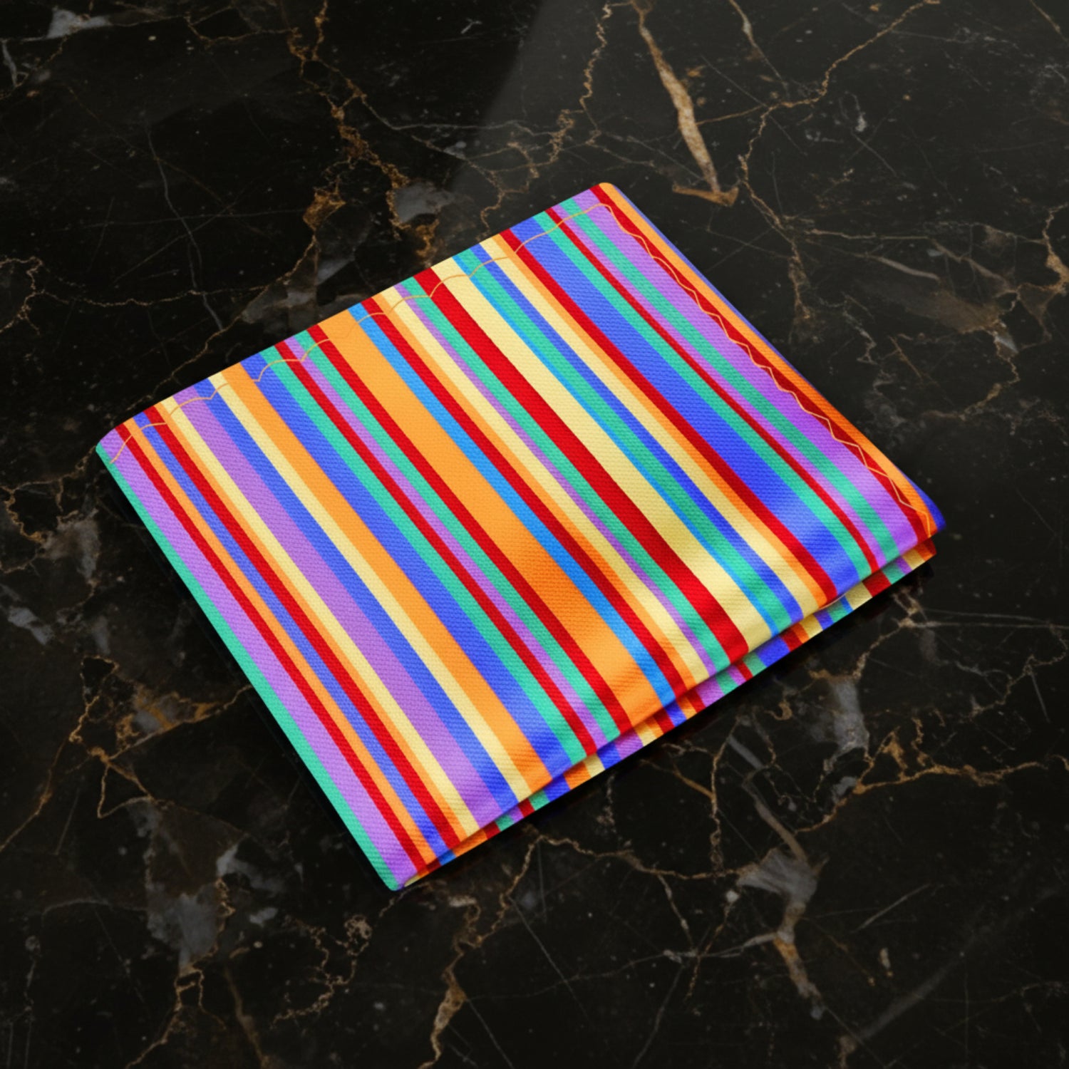 Blue, Orange, Red, Yellow, Purple Pocket Square