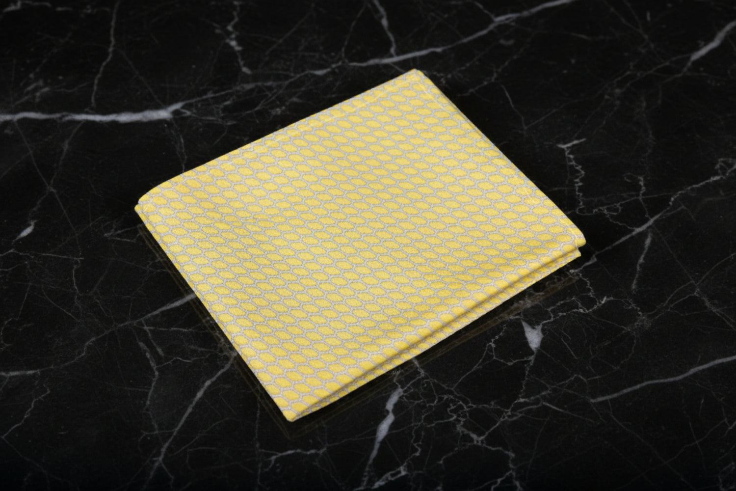 Yellow, White Geometric Pocket Square