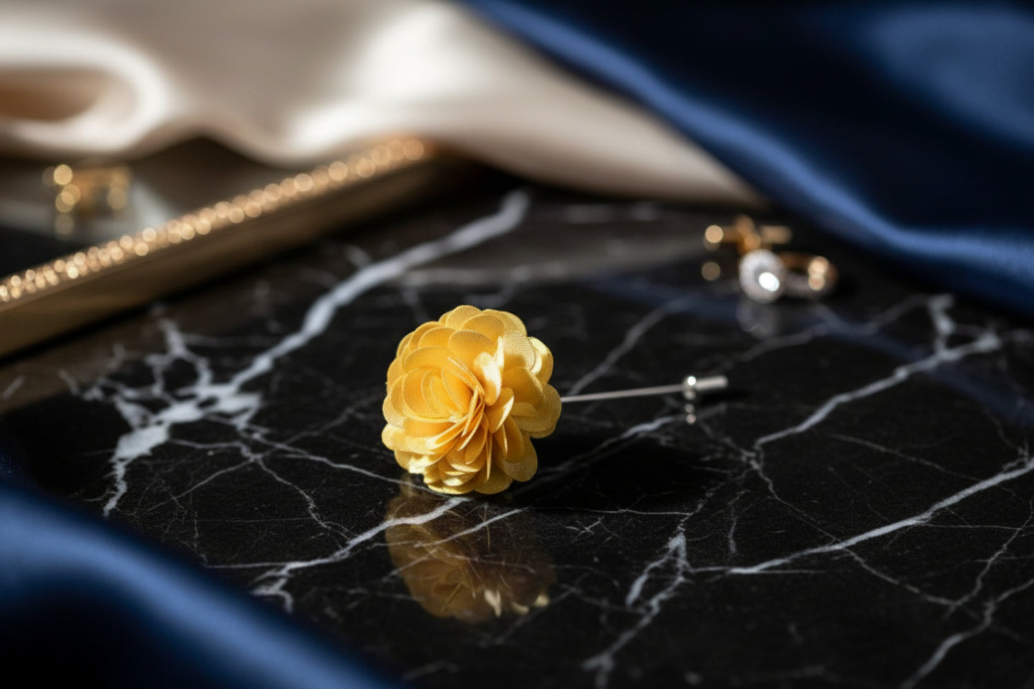 A Solid Yellow Lapel Flower||Yellow