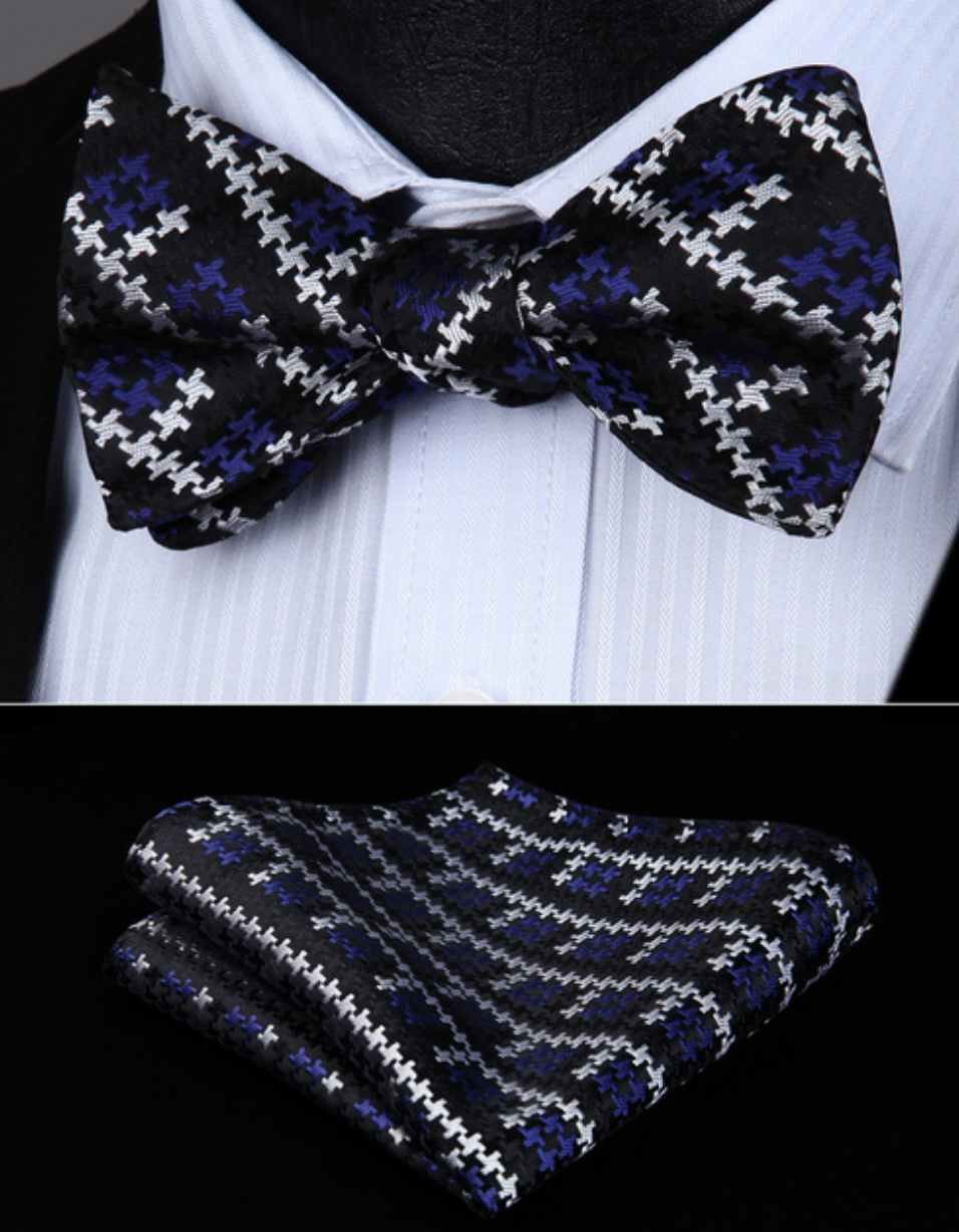 ||Black with Blue Bow tie