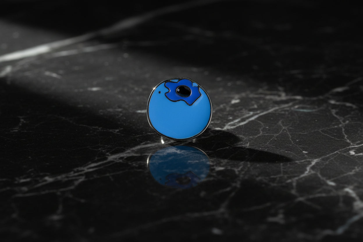 A Small Blue Dark Blue Blueberry Shaped Lapel Pin||Small Blueberry