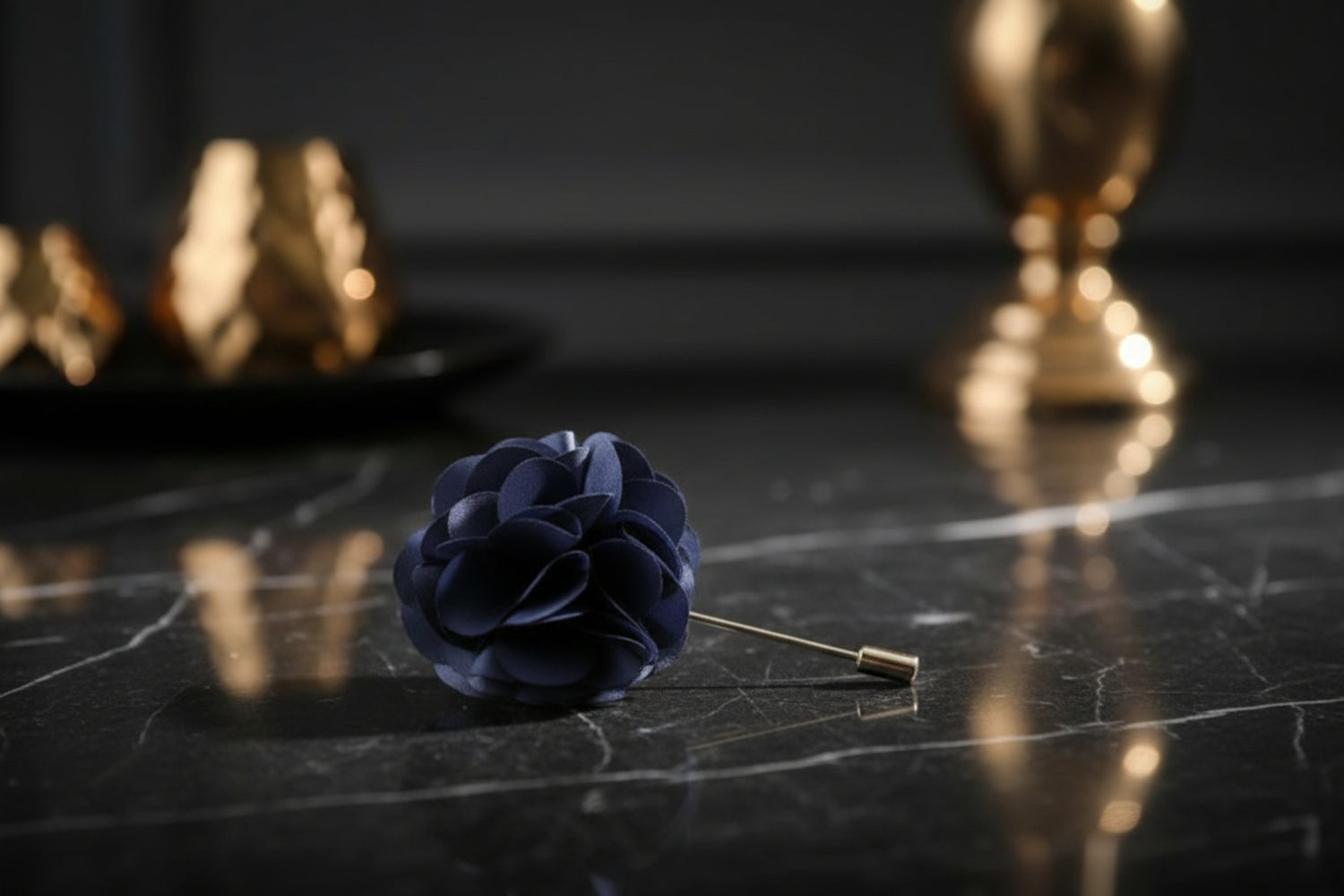 A Solid Deep Blue Lapel Flower||Deep Blue