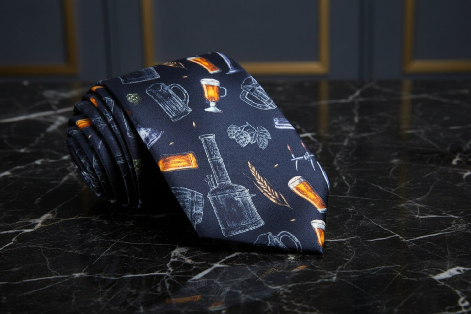 Black, Grey, Amber Brewer Tie  